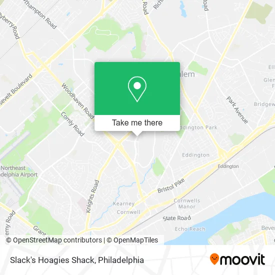 Slack's Hoagies Shack map