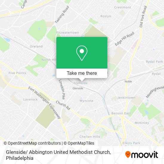 Mapa de Glenside/ Abbington United Methodist Church