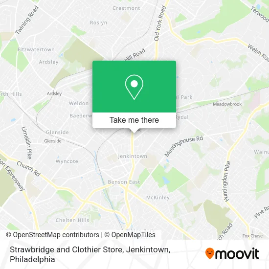 Strawbridge and Clothier Store, Jenkintown map