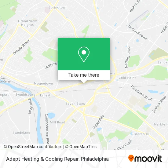 Adept Heating & Cooling Repair map