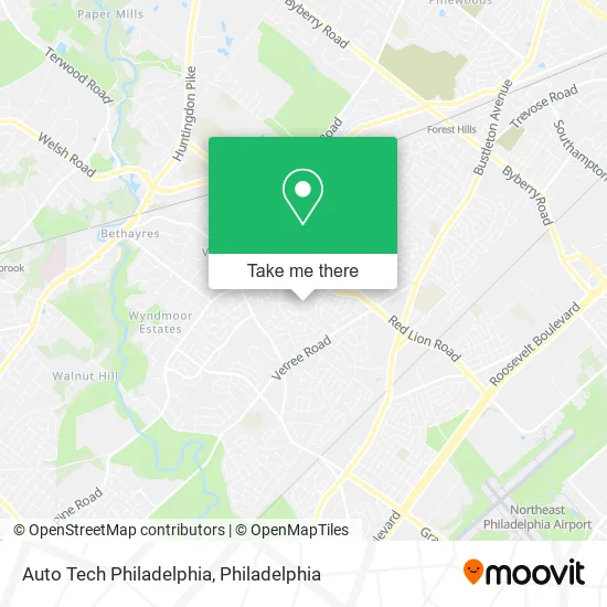 Auto Tech Philadelphia map