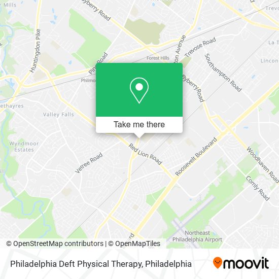 Philadelphia Deft Physical Therapy map