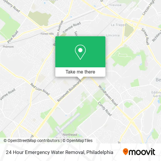 24 Hour Emergency Water Removal map