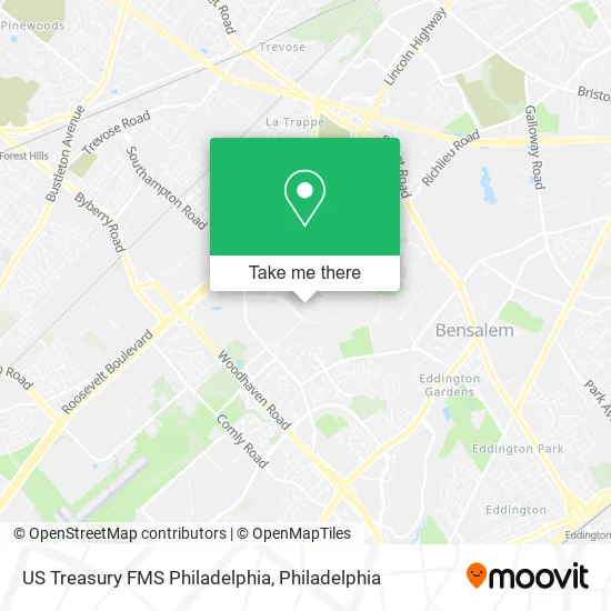 US Treasury FMS Philadelphia map