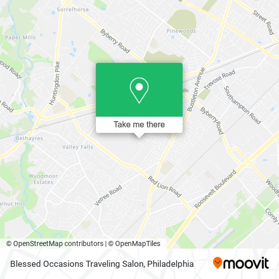Blessed Occasions Traveling Salon map