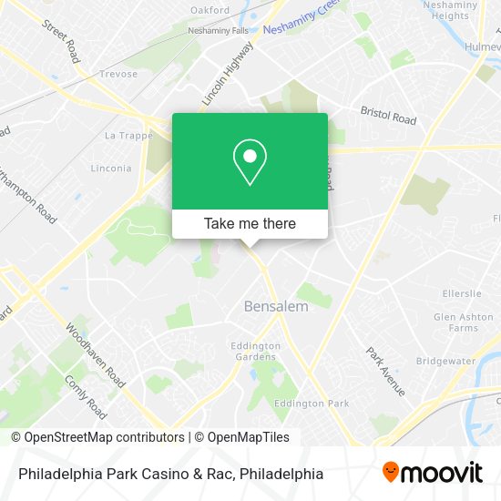 Mapa de Philadelphia Park Casino & Rac