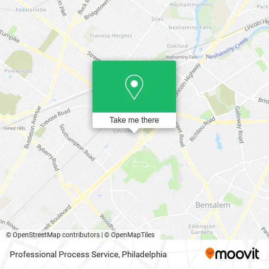 Professional Process Service map