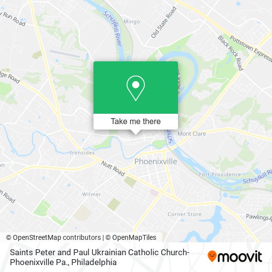 Saints Peter and Paul Ukrainian Catholic Church-Phoenixville Pa. map