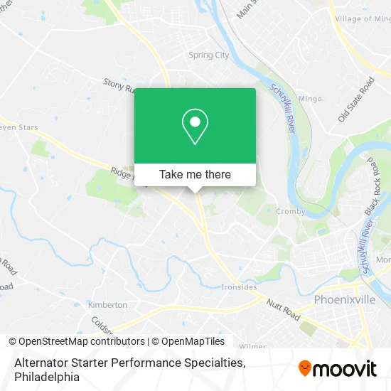 Alternator Starter Performance Specialties map