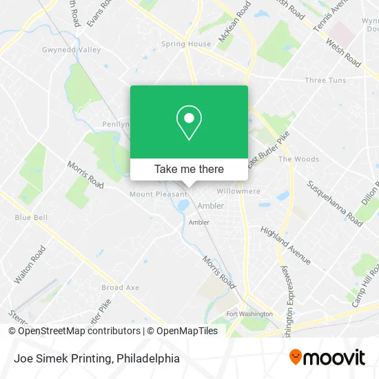 Joe Simek Printing map