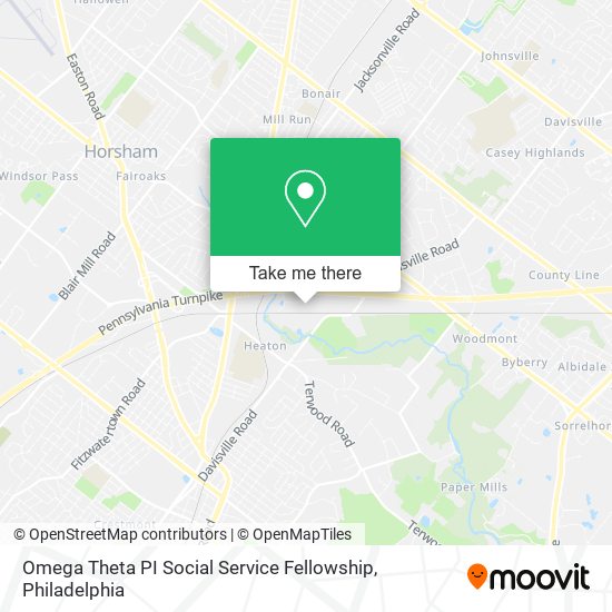 Mapa de Omega Theta PI Social Service Fellowship