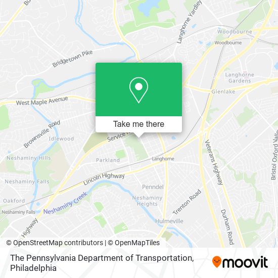 The Pennsylvania Department of Transportation map