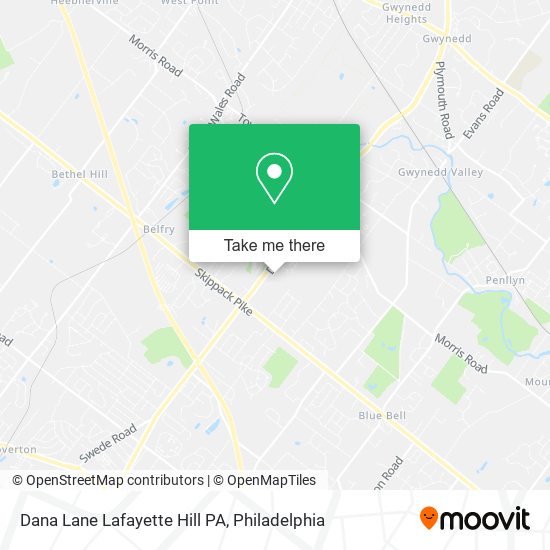 Mapa de Dana Lane Lafayette Hill PA