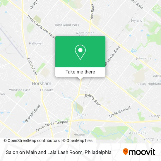 Salon on Main and Lala Lash Room map