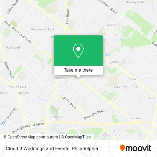 Cloud 9 Weddings and Events map
