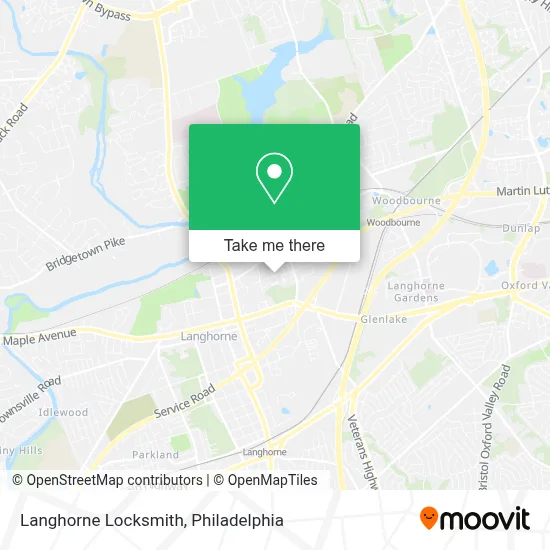 Langhorne Locksmith map