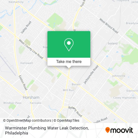 Warminster Plumbing Water Leak Detection map