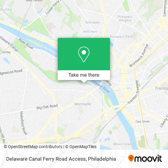 Delaware Canal Ferry Road Access map