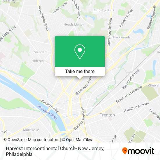 Harvest Intercontinental Church- New Jersey map
