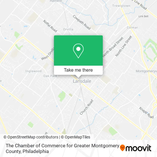 The Chamber of Commerce for Greater Montgomery County map
