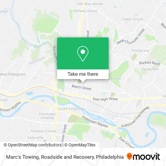 Marc's Towing, Roadside and Recovery map