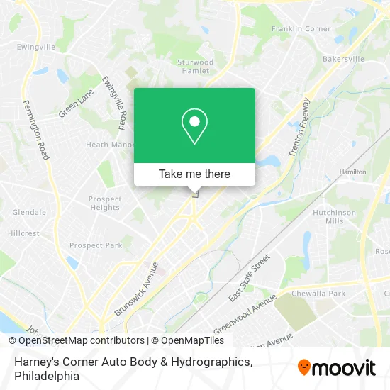 Harney's Corner Auto Body & Hydrographics map