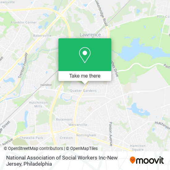 National Association of Social Workers Inc-New Jersey map