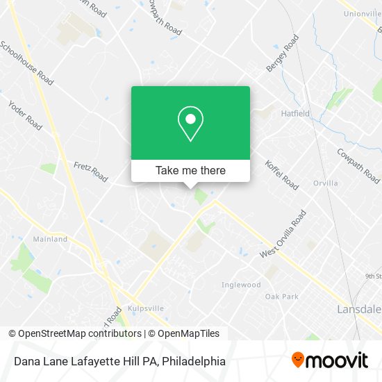 Mapa de Dana Lane Lafayette Hill PA