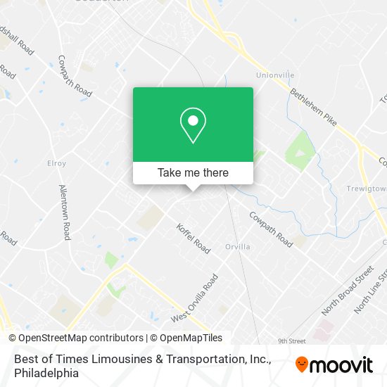 Mapa de Best of Times Limousines & Transportation, Inc.