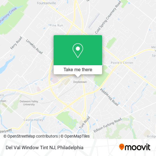 Del Val Window Tint NJ map