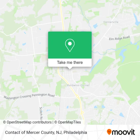 Contact of Mercer County, NJ map