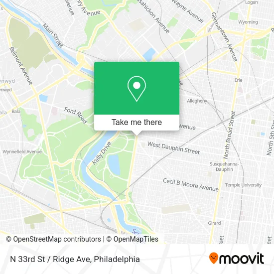 N 33rd St / Ridge Ave map