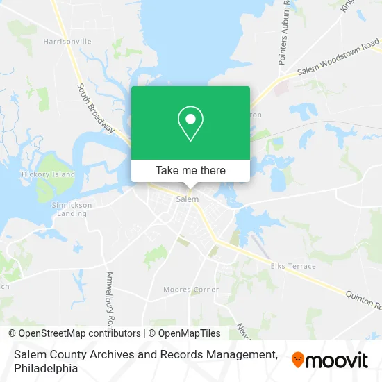 Salem County Archives and Records Management map