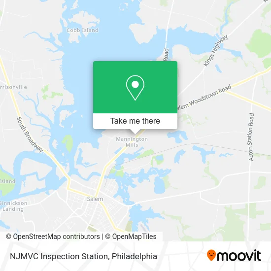NJMVC Inspection Station map