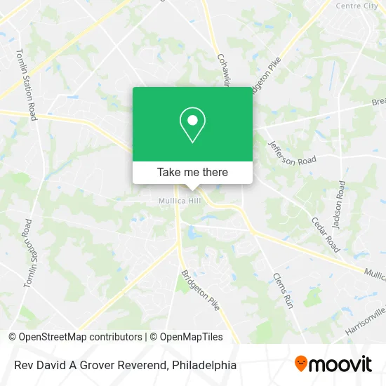 Rev David A Grover Reverend map