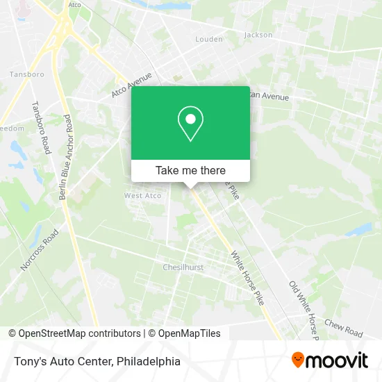 Tony's Auto Center map