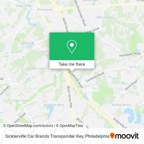 Mapa de Sicklerville Car Brands Transponder Key