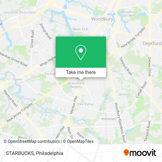 ¿Cómo llegar a STARBUCKS en Woodbury Heights en autobús o metro?