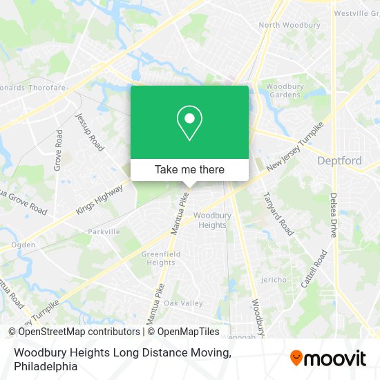Woodbury Heights Long Distance Moving map