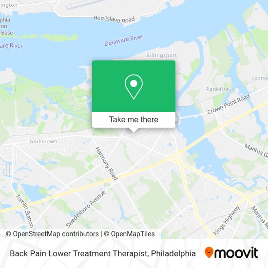 Back Pain Lower Treatment Therapist map