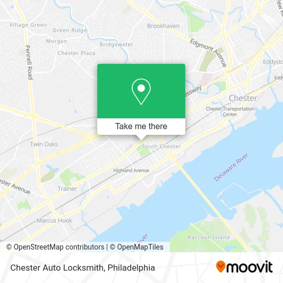 Chester Auto Locksmith map