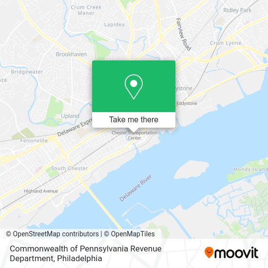 Mapa de Commonwealth of Pennsylvania Revenue Department