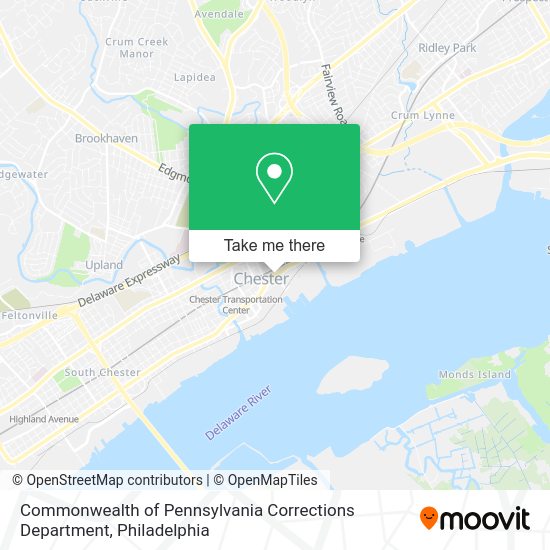 Commonwealth of Pennsylvania Corrections Department map