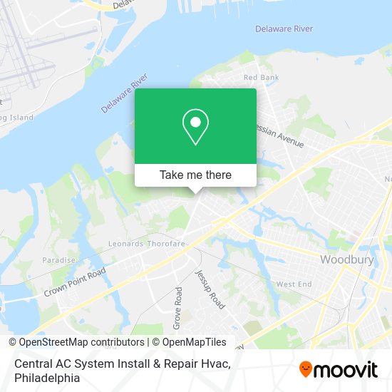Central AC System Install & Repair Hvac map