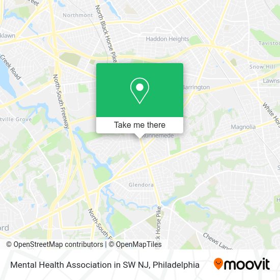 Mental Health Association in SW NJ map
