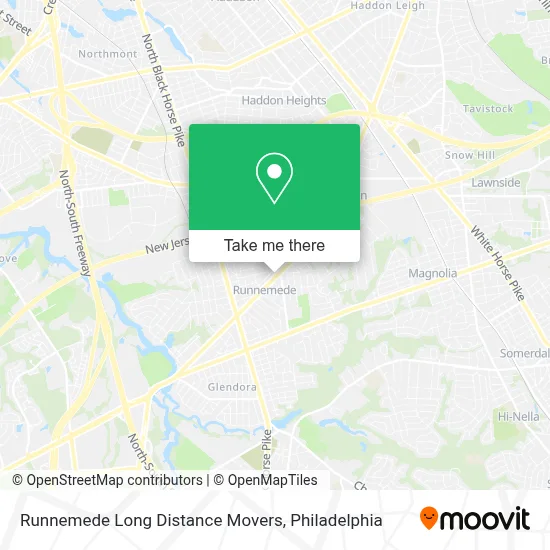 Runnemede Long Distance Movers map