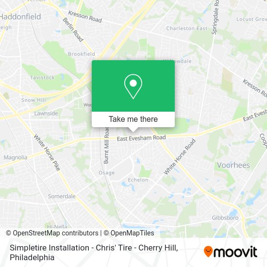 Simpletire Installation - Chris' Tire - Cherry Hill map