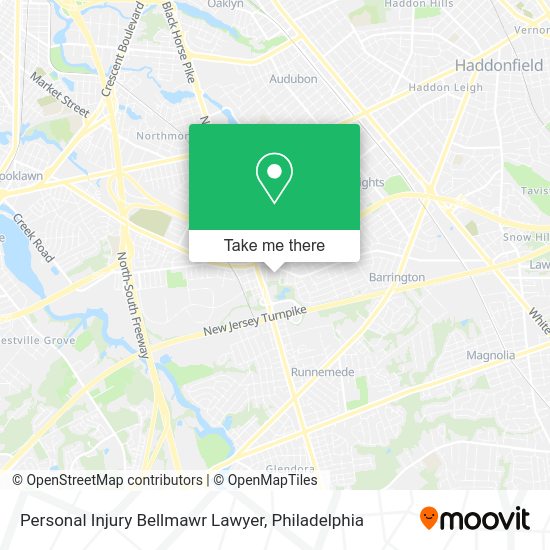 Personal Injury Bellmawr Lawyer map