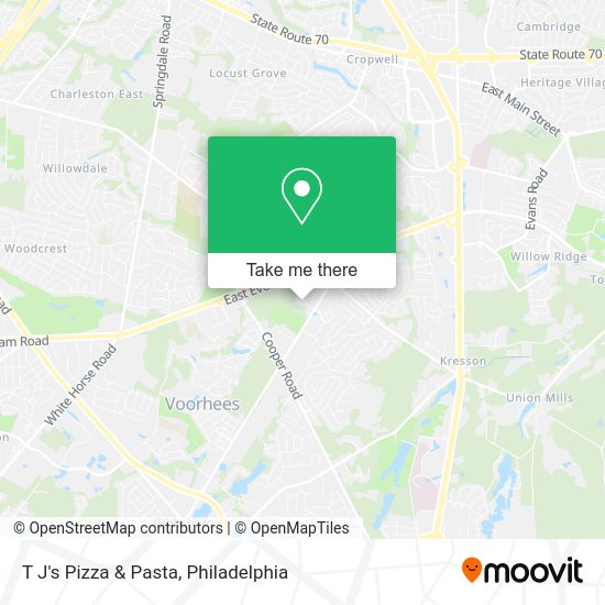 T J's Pizza & Pasta map