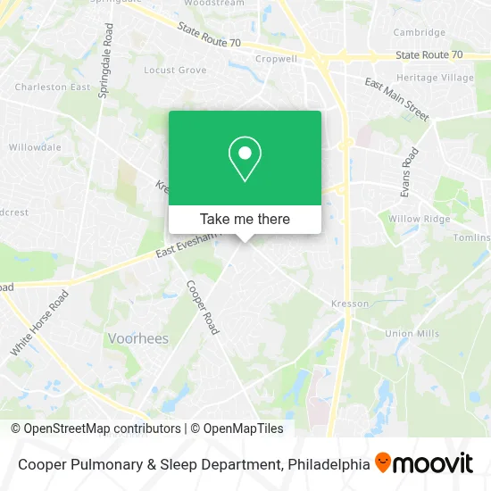 Cooper Pulmonary & Sleep Department map